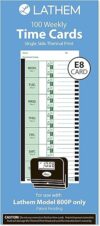 Lathem Weekly Thermal Print Time Cards, E8-100
