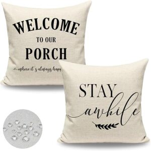 JOJOGOGO Welcome To Our Porch Pillow Covers