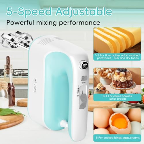 WEPSEN Electric Hand Mixer, 5-Speed, 380W - Image 3