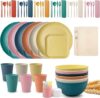 KisSealed Wheat Straw Dinnerware Set for 6