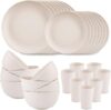 supernal Wheat Straw Unbreakable Dinnerware Set, Beige
