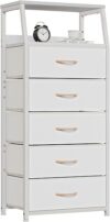 Furnulem White Dresser With 5 Drawers