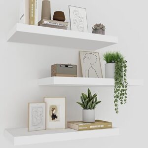 Upassion White Floating Shelves Set of 3