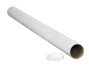 Aviditi White Mailing Tubes With Caps, 2" x 48