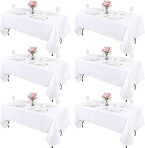 Kesfey White Rectangle Table Cloths, 60×102 Inch