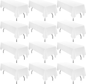 fani White Rectangle Tablecloth, 12 Pack, 60×102 Inch