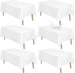 Fixwal White Table Cover Rectangle 8ft, 60×126 Inch