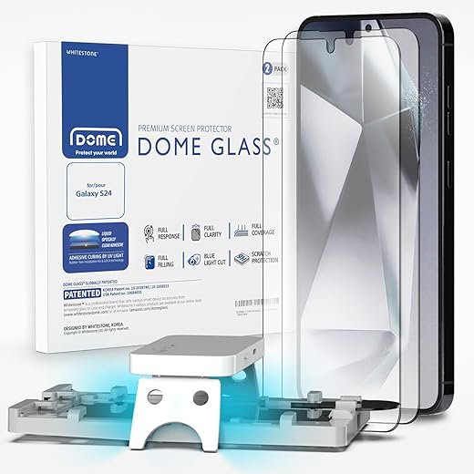 DOME GLASS Whitestone Screen Protector For Galaxy S24 - 2 Pack