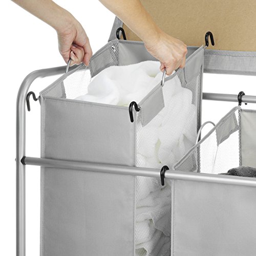 Whitmor 3 Section Rolling Laundry Sorter - Image 3
