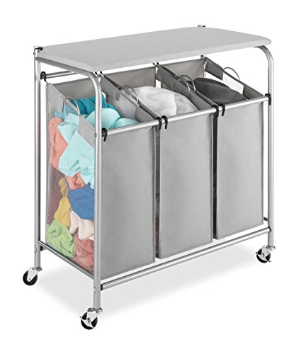 Whitmor 3 Section Rolling Laundry Sorter - Image 2