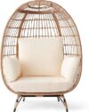 Best Choice Products Wicker Egg Chair, Oversized Lounger Ivory