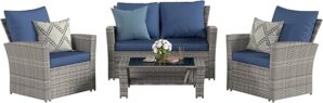 VONZOY Wicker Outdoor Sectional Couch Sofa Set