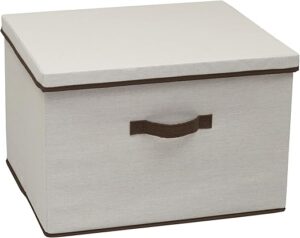 Household Essentials Wide Fabric Storage Bin With Lid