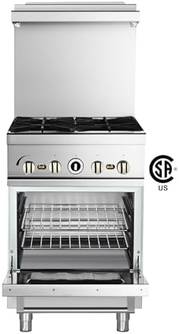 Wilprep 24" Liquid Propane Gas Range, 4 Burner Commercial - Image 2