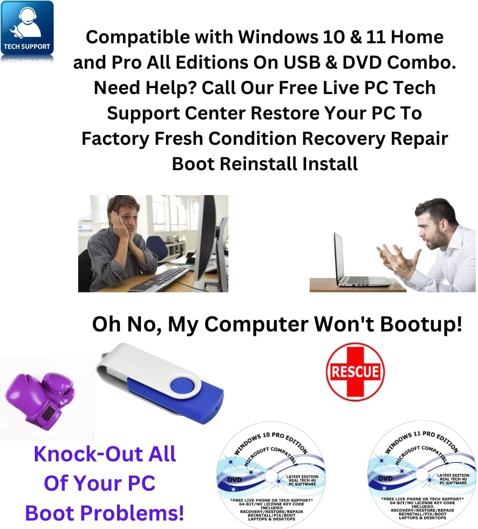 Generic Windows 10 & 11 Combo USB/DVD