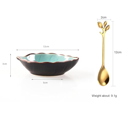 Winlauyet Ceramic Leaf-Shape Sauce Dishes Set - Image 3