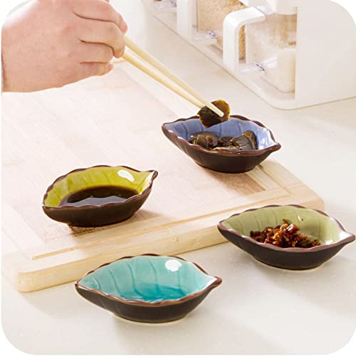 Winlauyet Ceramic Leaf-Shape Sauce Dishes Set - Image 4