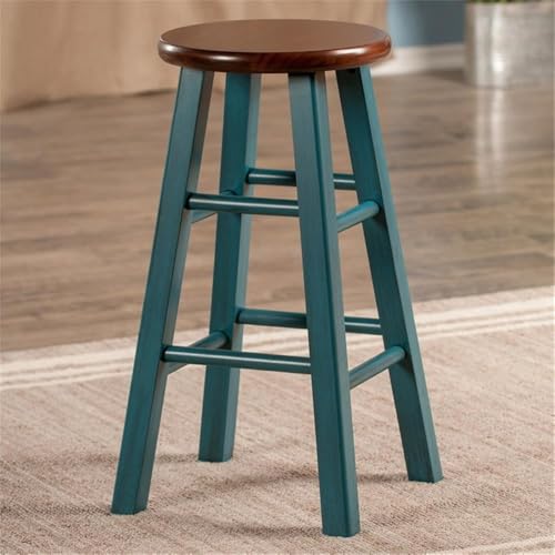 Winsome Ivy Stool Rustic Teal/Walnut 13.4x24.2 - Image 2