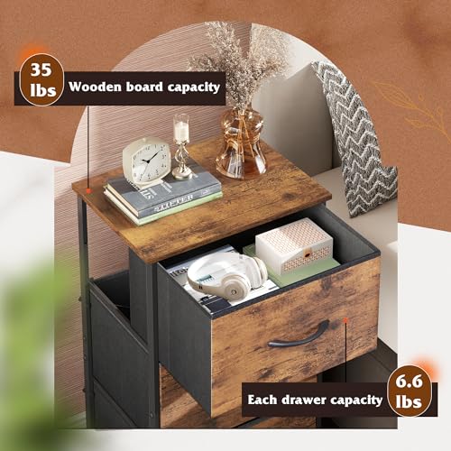 WLIVE Dresser With 3 Drawers, Fabric Nightstand - Image 5
