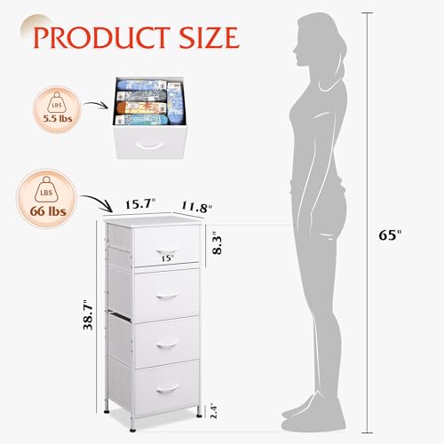 WLIVE Dresser With 4 Drawers, Fabric Organizer - Image 3