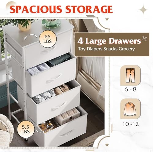 WLIVE Dresser With 4 Drawers, Fabric Organizer - Image 4