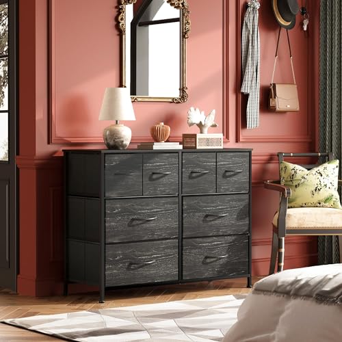 WLIVE Dresser With 8 Drawers, Charcoal Black - Image 4
