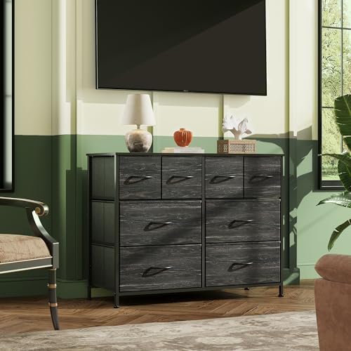 WLIVE Dresser With 8 Drawers, Charcoal Black - Image 2