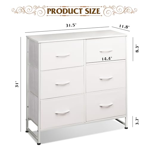 WLIVE White 6 Drawer Double Dresser - Image 3