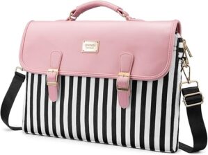 LOVEVOOK Women’s Laptop Messenger Bag, Slim-Pink, 15.6-Inch