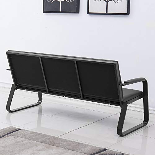 wonline Waiting Room Chair With Armrest PU Leather - Image 3