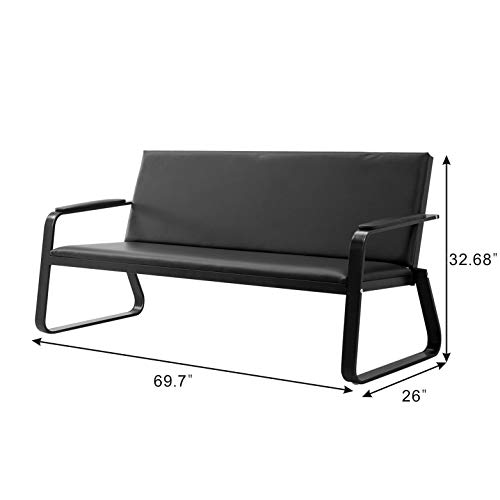 wonline Waiting Room Chair With Armrest PU Leather - Image 4