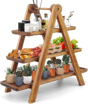 Manspdier Wood 3 Tier Serving Tray Stand