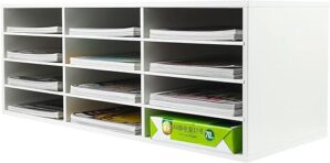 PAG Wood Countertop Literature Organizer, 12 Compartments