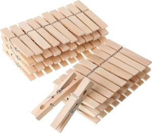 Mr. Pen Wooden Clothes Pins, Natural Wood, 50 Pack