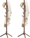 Haddockway Wooden Coat Rack Stand With Hooks