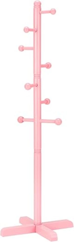 Azaeahom Wooden Coat Tree Stand With Hooks