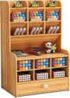 Marbrasse Wooden Desk Organizer B16-Cherry Color