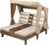 KidKraft Wooden Double Chaise Lounge With Cup Holders