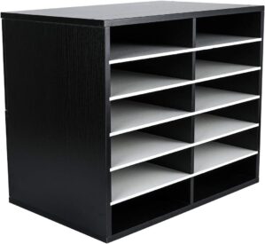 EasyPAG Wooden Literature Organizer, 12 Slots