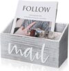 Jetec Wooden Mail Organizer Rustic Holder