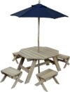 KidKraft Wooden Octagon Table Set, Barnwood Gray