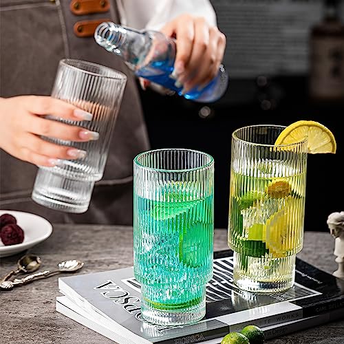 wookgreat Origami Style Glass Cups, 16oz, 12 Pcs - Image 3