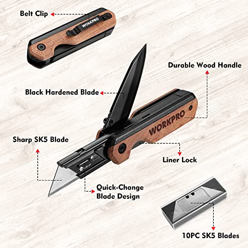 WORKPRO 2-in-1 Folding Utility Knife Multitool - Image 5