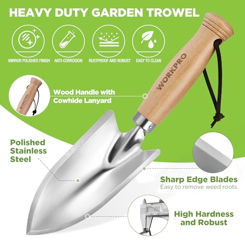 WORKPRO Garden Hand Trowel, Stainless Steel Shovel - Image 3