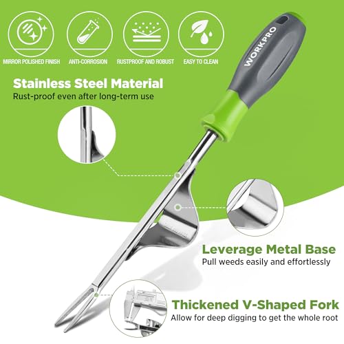 WORKPRO Weed Puller Tool With Metal Leverage Base - Image 3