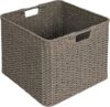 Household Essentials Woven Basket With Stainless Steel Handles