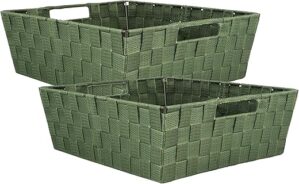 DII Woven Nylon Trapezoid Storage Bin, Olive