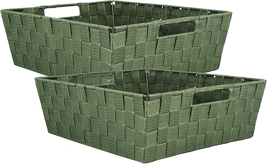 DII Woven Nylon Trapezoid Storage Bin, Olive