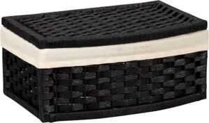 Household Essentials Woven Paper Rope Basket With Lid