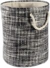 DII Woven Paper Storage Bin, Black Medium